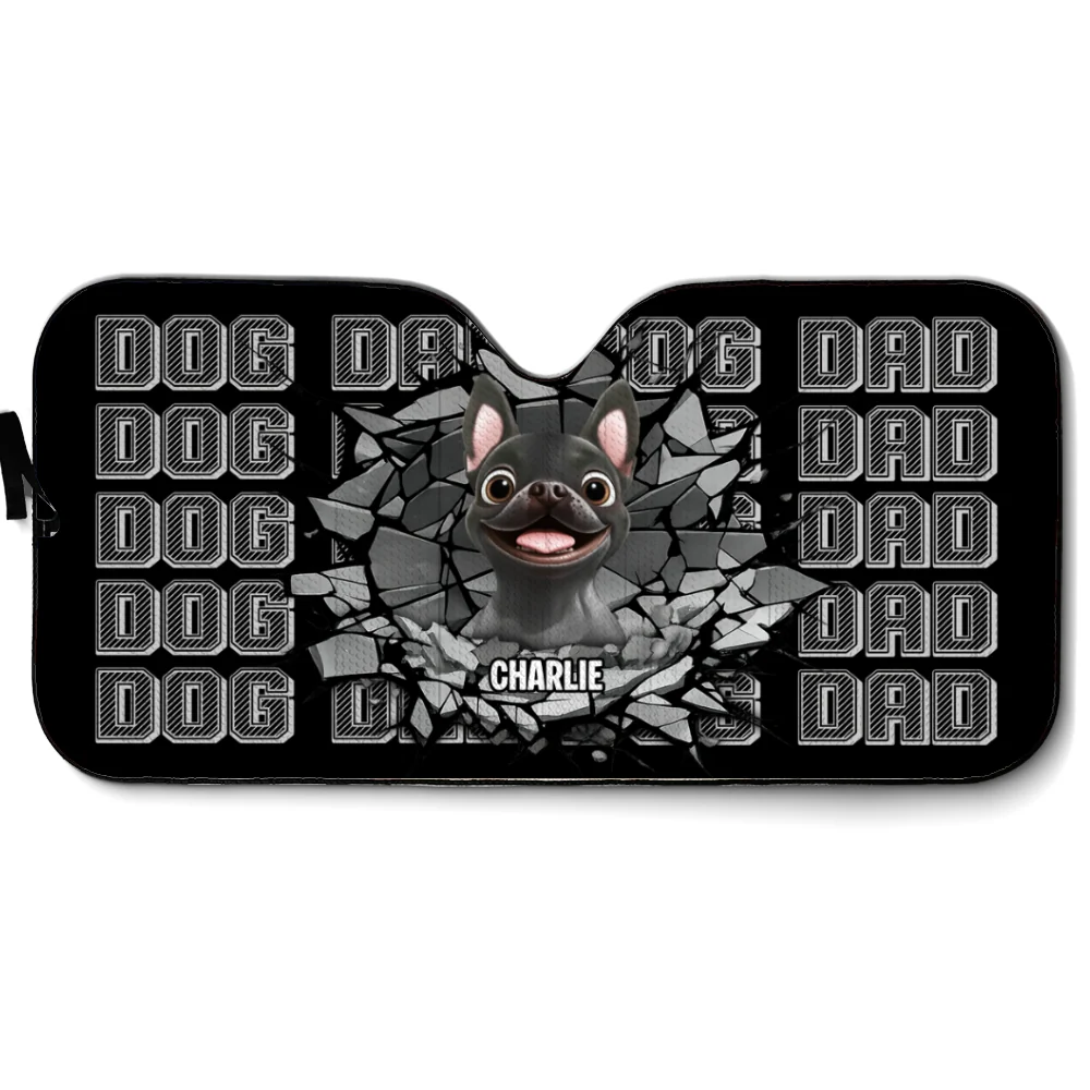 Cool Dad Cool Dog - Personalized Custom Car Sunshade - Image 6