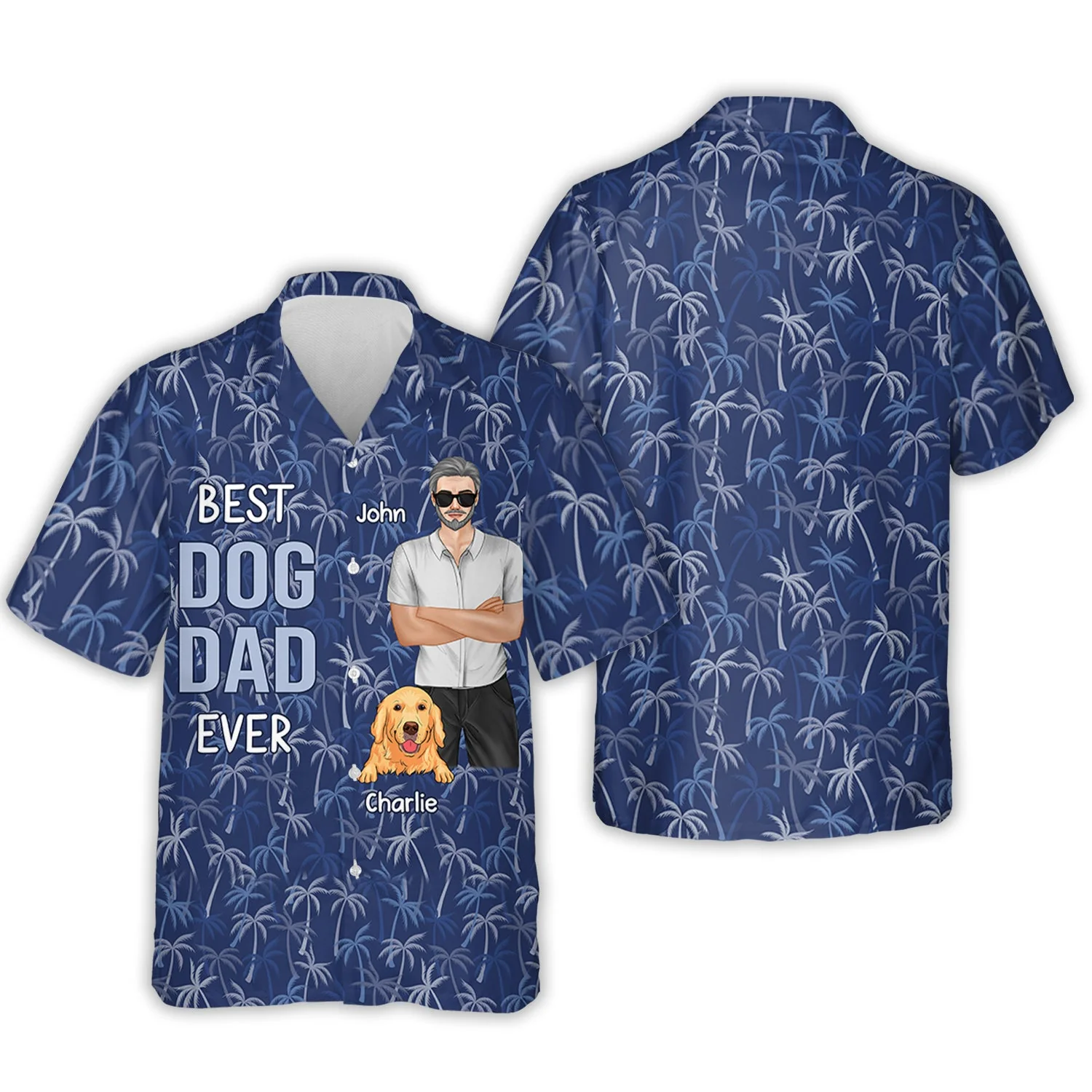 Cool Dog Dad - Personalized Custom Hawaiian Shirt - Image 5