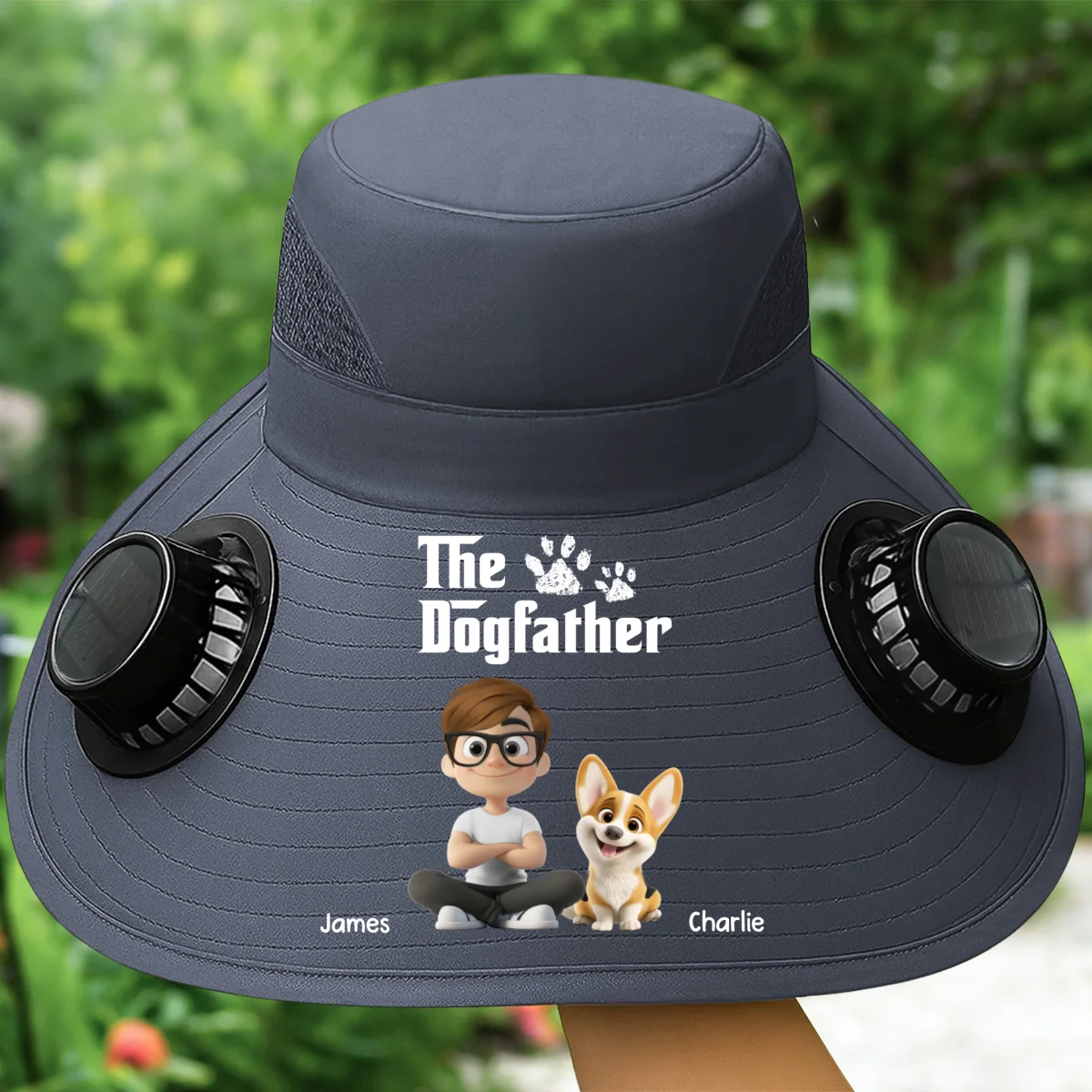 Cool Dog Farther - Personalized Custom Solar Fan Hat - Image 10
