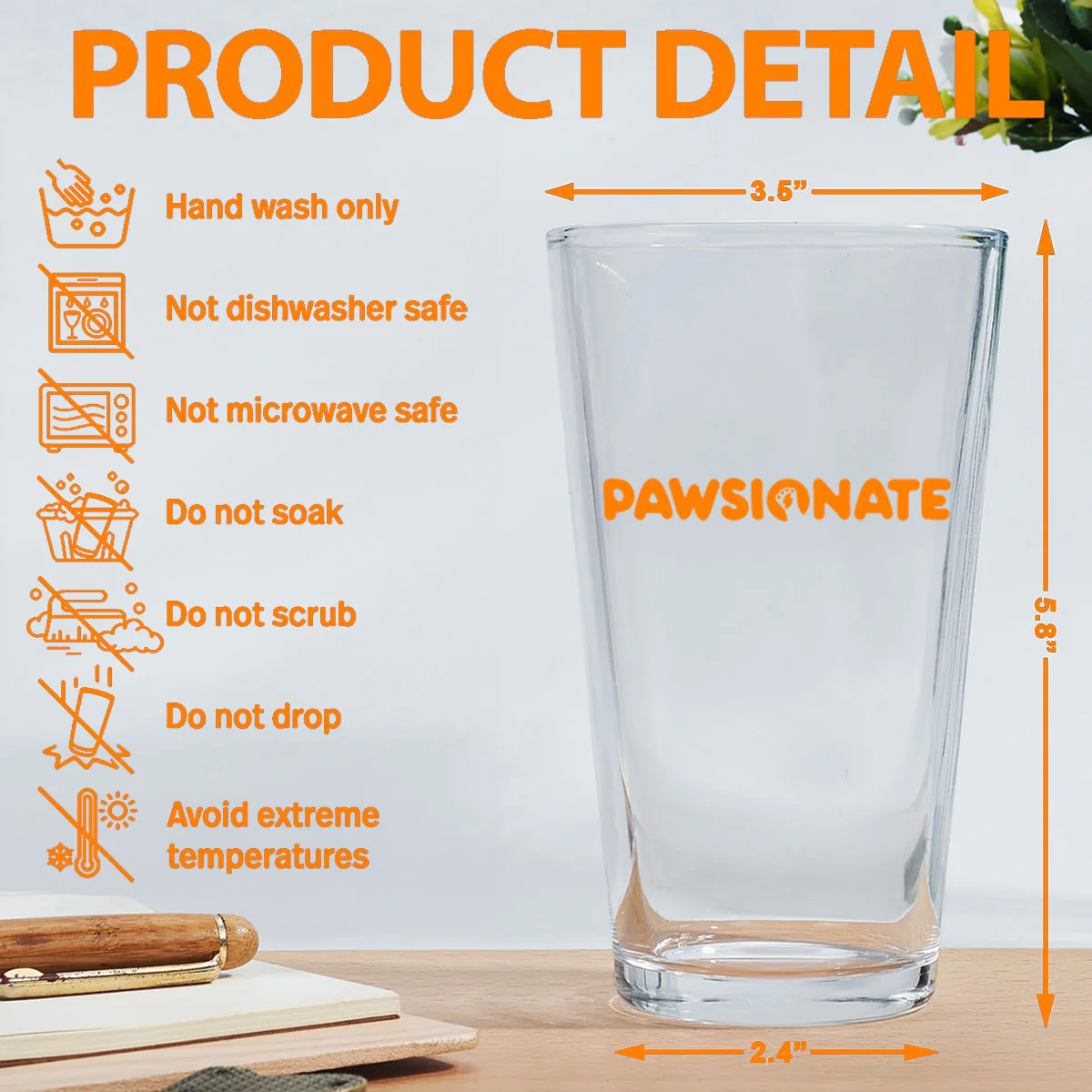 Cool Dog Father - Personalized Custom Beer Glass - Image 4