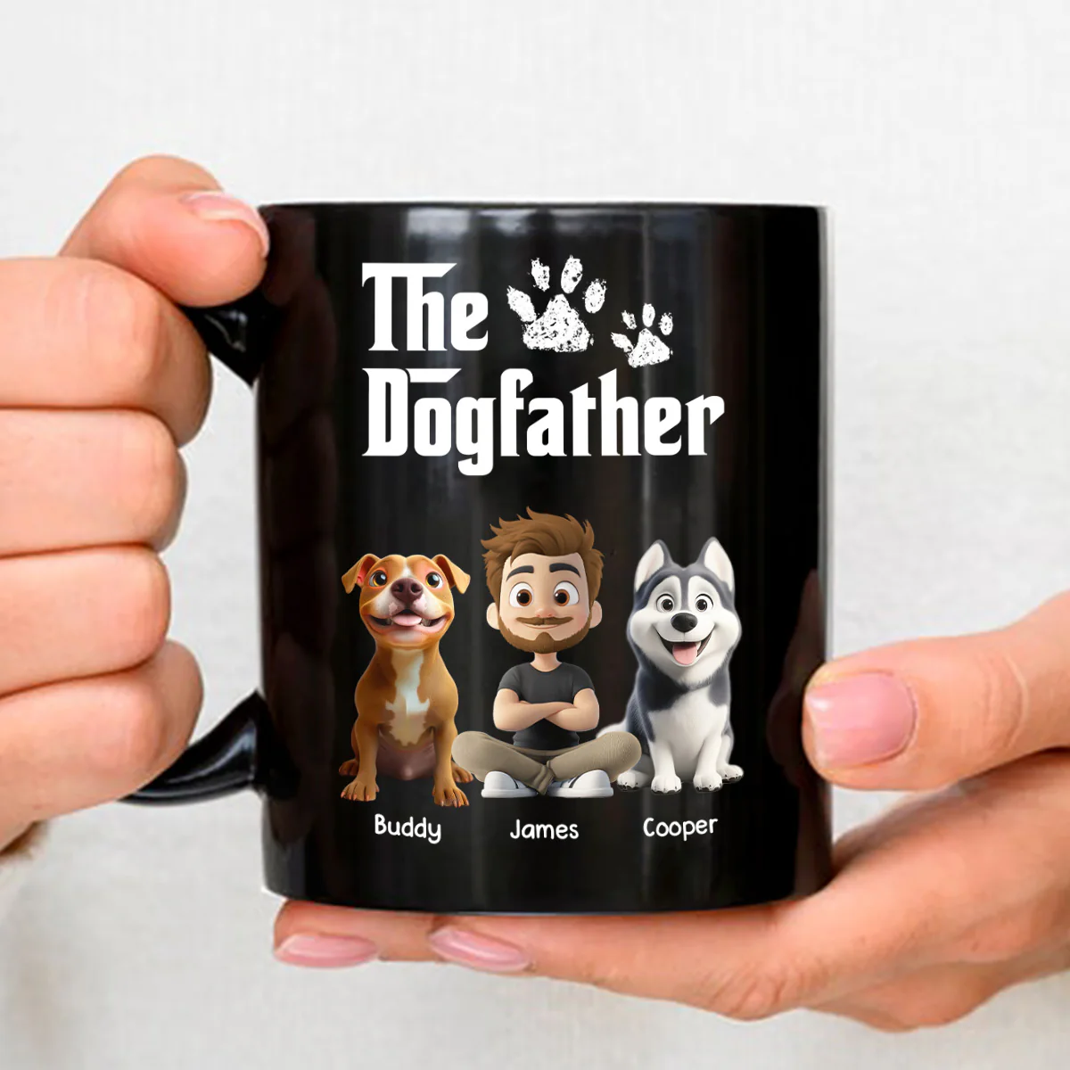 Cool Dog Father - Personalized Custom Coffee Mug - Image 2