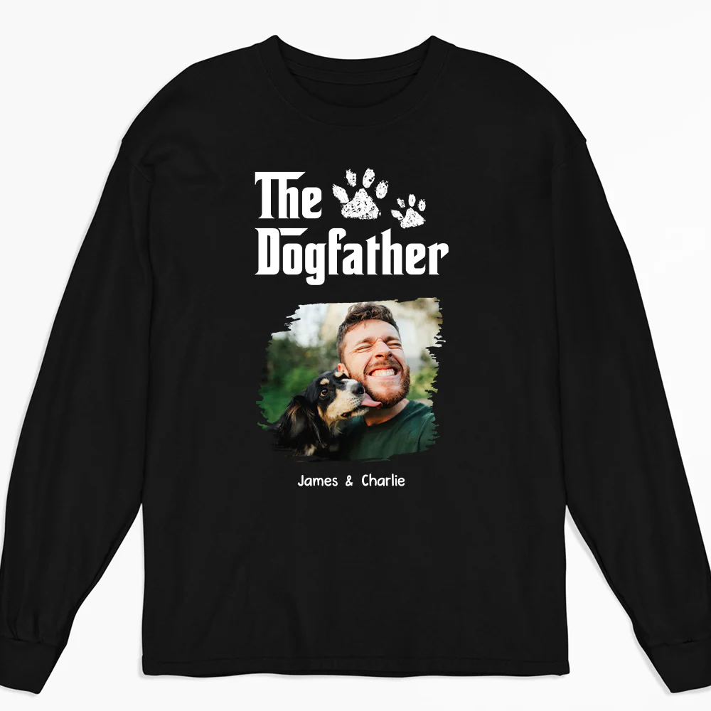 Cool Dog Father Photo - Personalized Custom Long Sleeve T-Shirt