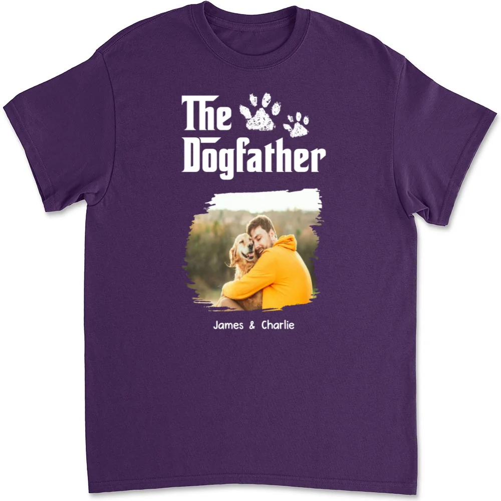 Cool Dog Father Photo - Personalized Custom Unisex T-shirt - Image 6