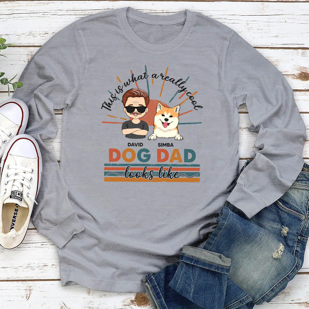 Cool Dog Mom/Dad - Personalized Custom Long Sleeve T-shirt - Image 3