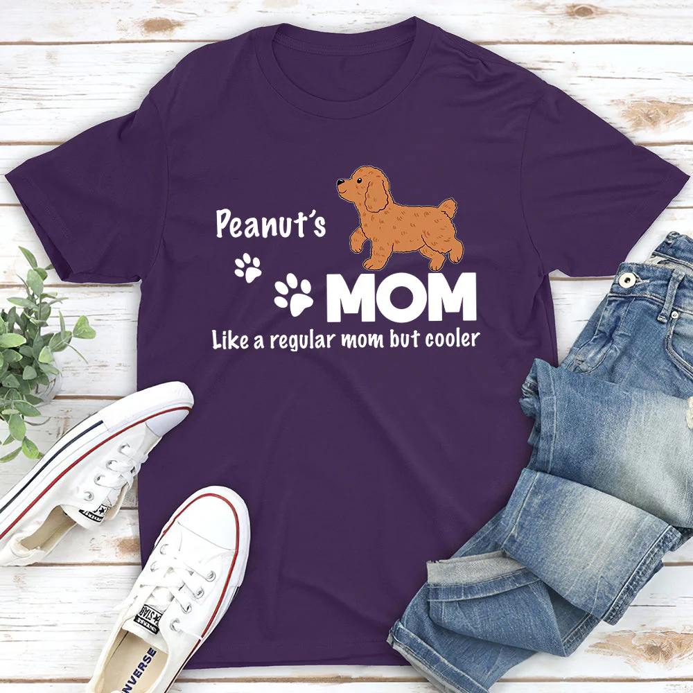 Cool Dog Mom Walking - Personalized Custom Unisex T-shirt - Image 4
