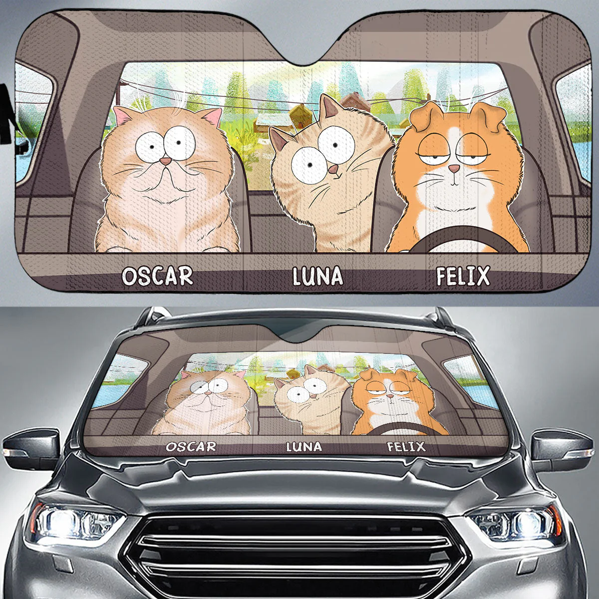 Cool Kitty - Personalized Car Sunshade