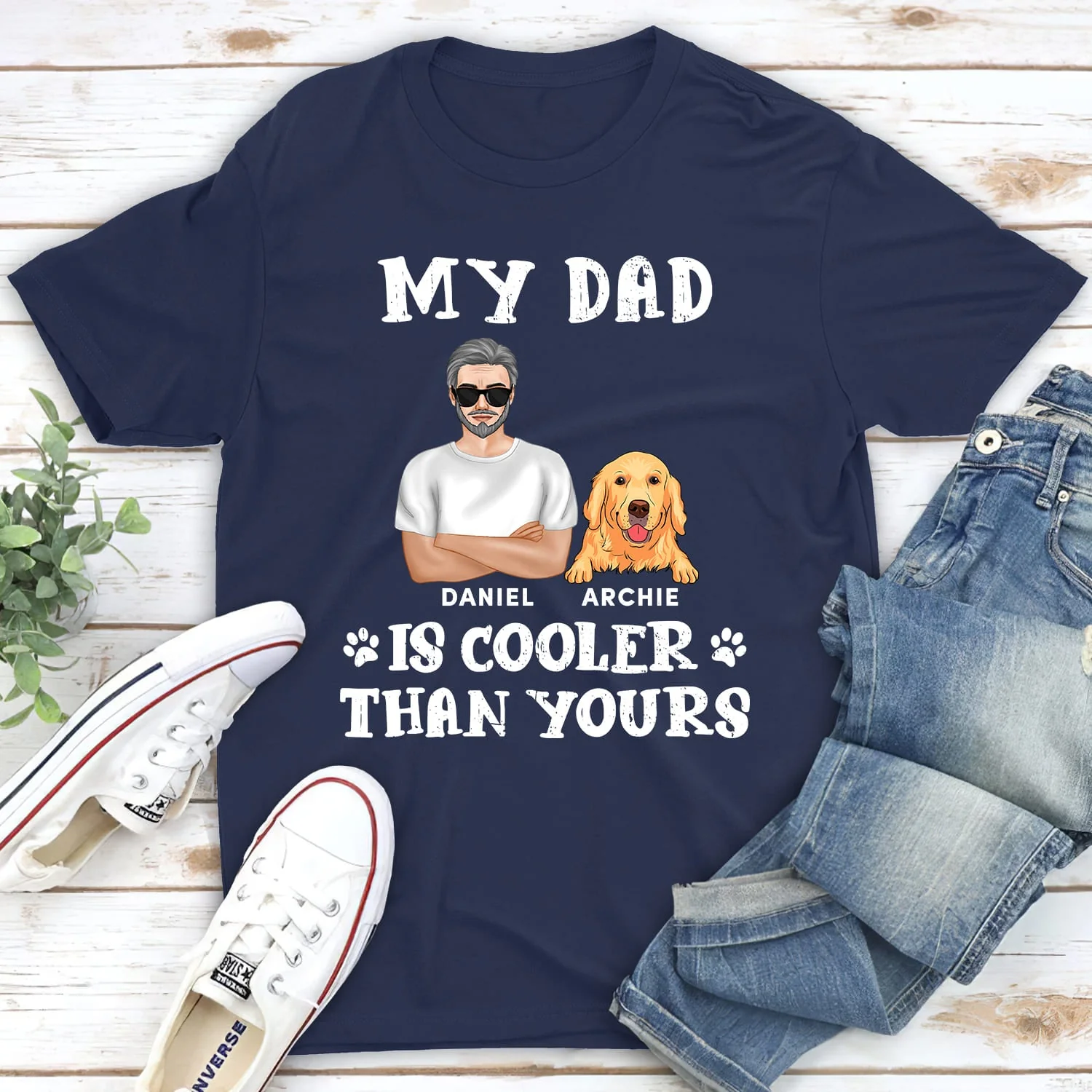 Cooler Dad - Personalized Custom Unisex T-shirt - Image 2