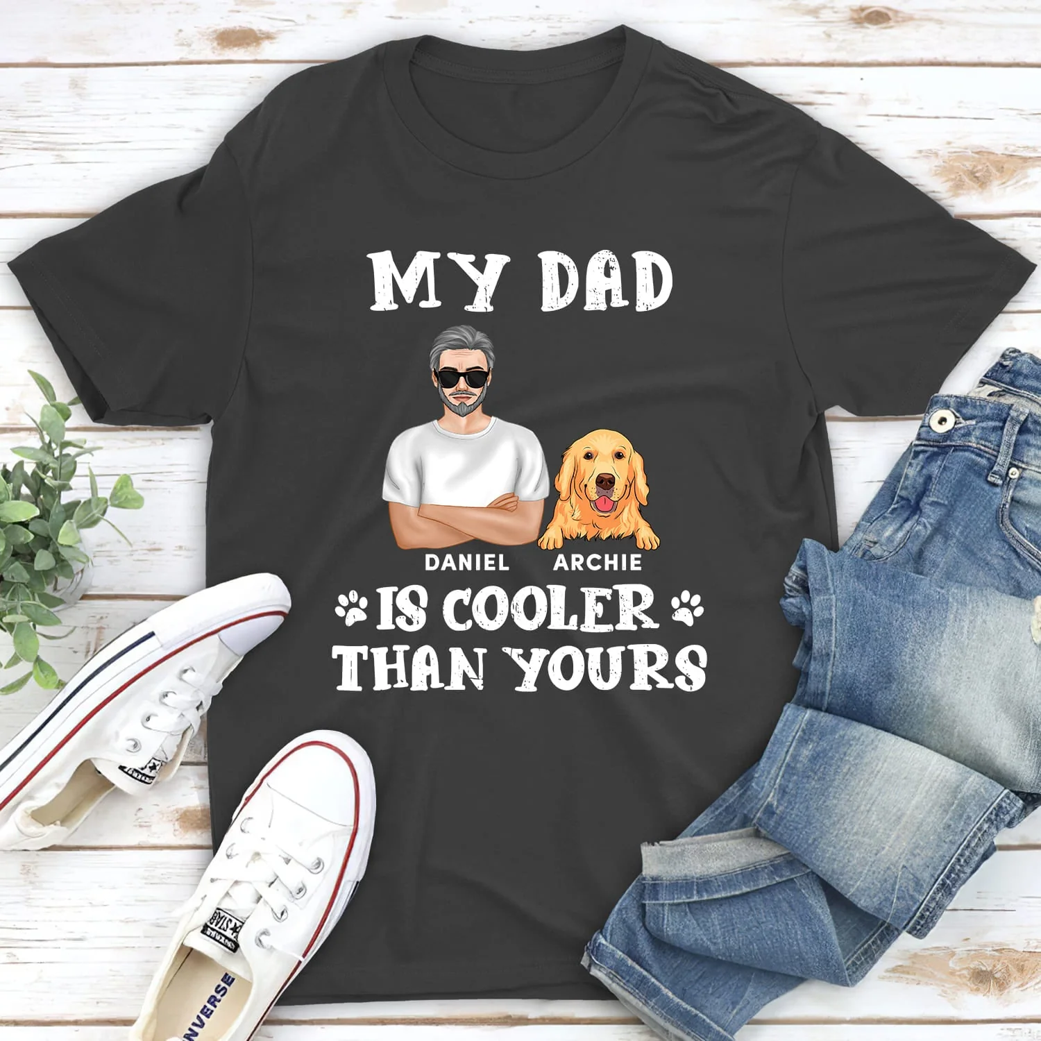 Cooler Dad - Personalized Custom Unisex T-shirt - Image 3