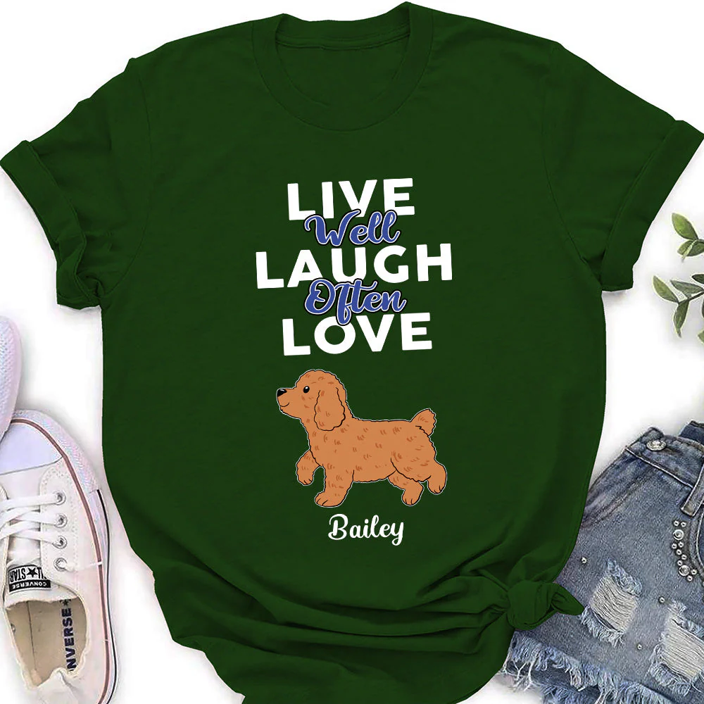 Live Well Laugh Often - Personalized Custom Women's T-shirt - Image 3