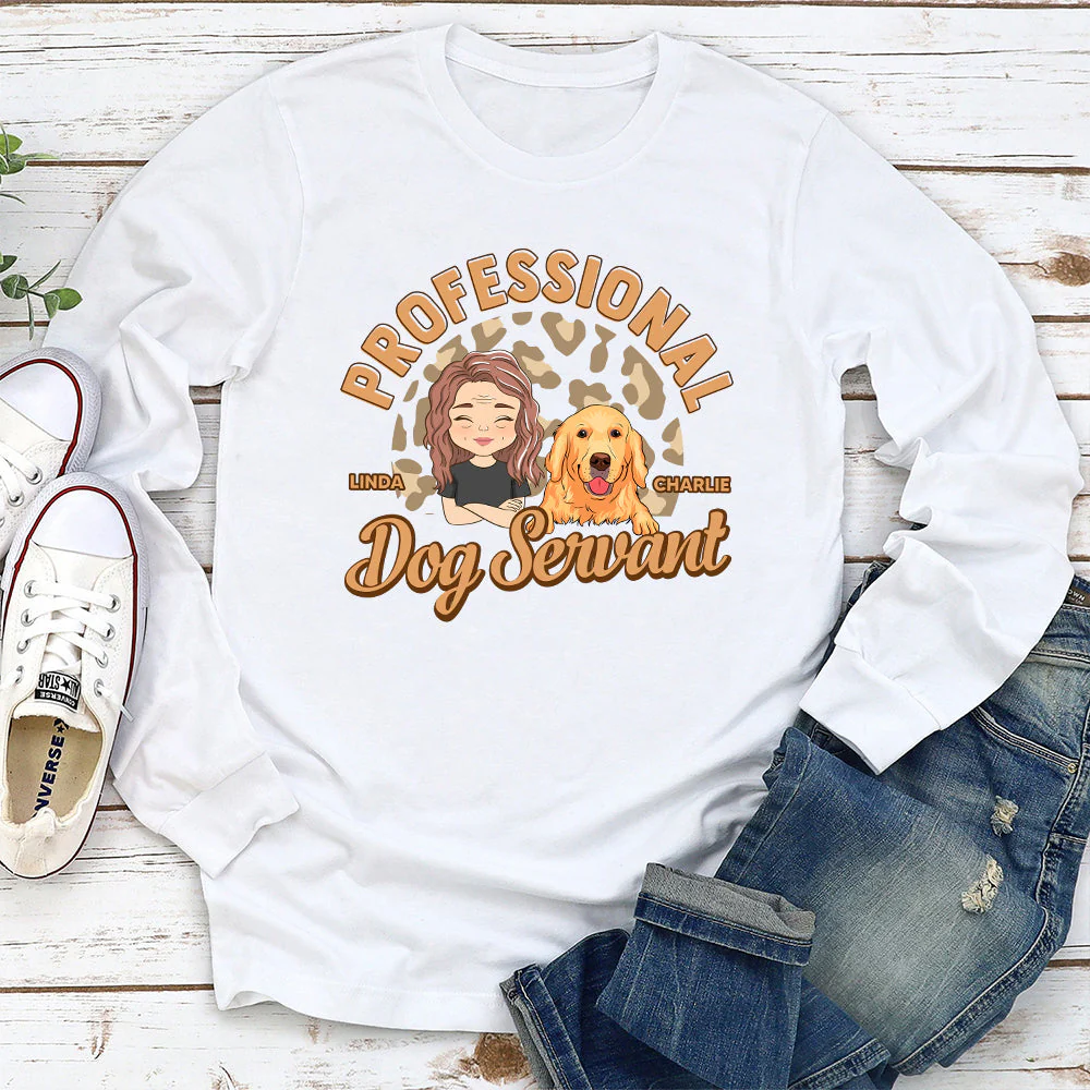 Dedicated Dog Servant - Personalized Custom Long Sleeve T-shirt - Image 2