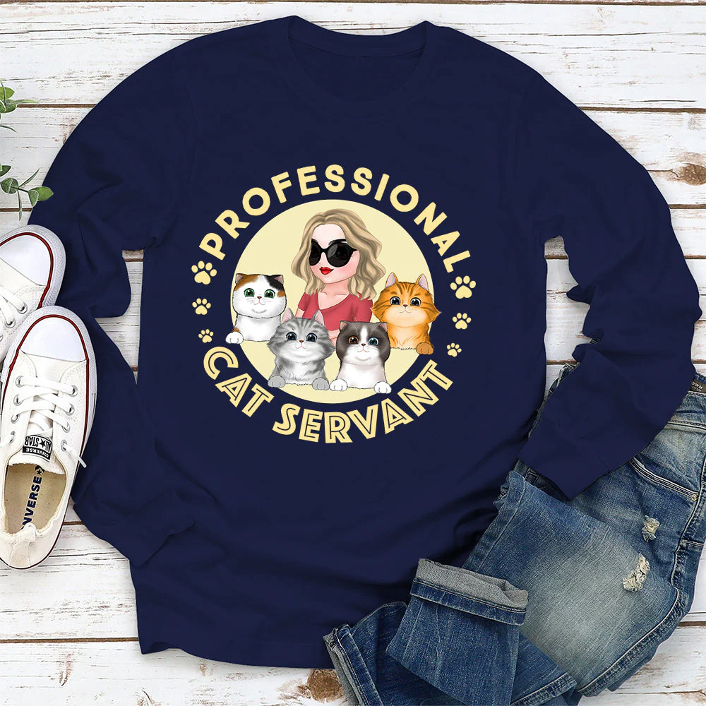 Professional Cat Servant 2 - Personalized Custom Long Sleeve T-shirt - Image 2
