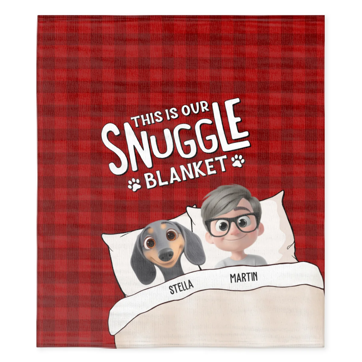 Couple And Their Lovely Dogs - Personalized Custom Fleece Blanket - Image 7