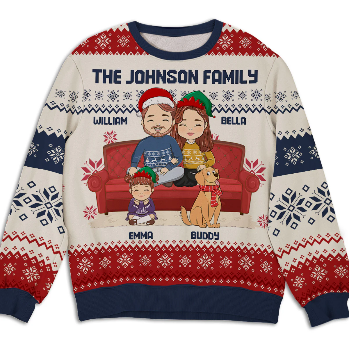 Couple Family With Pets And Kids - Personalized Custom All-Over-Print Sweatshirt