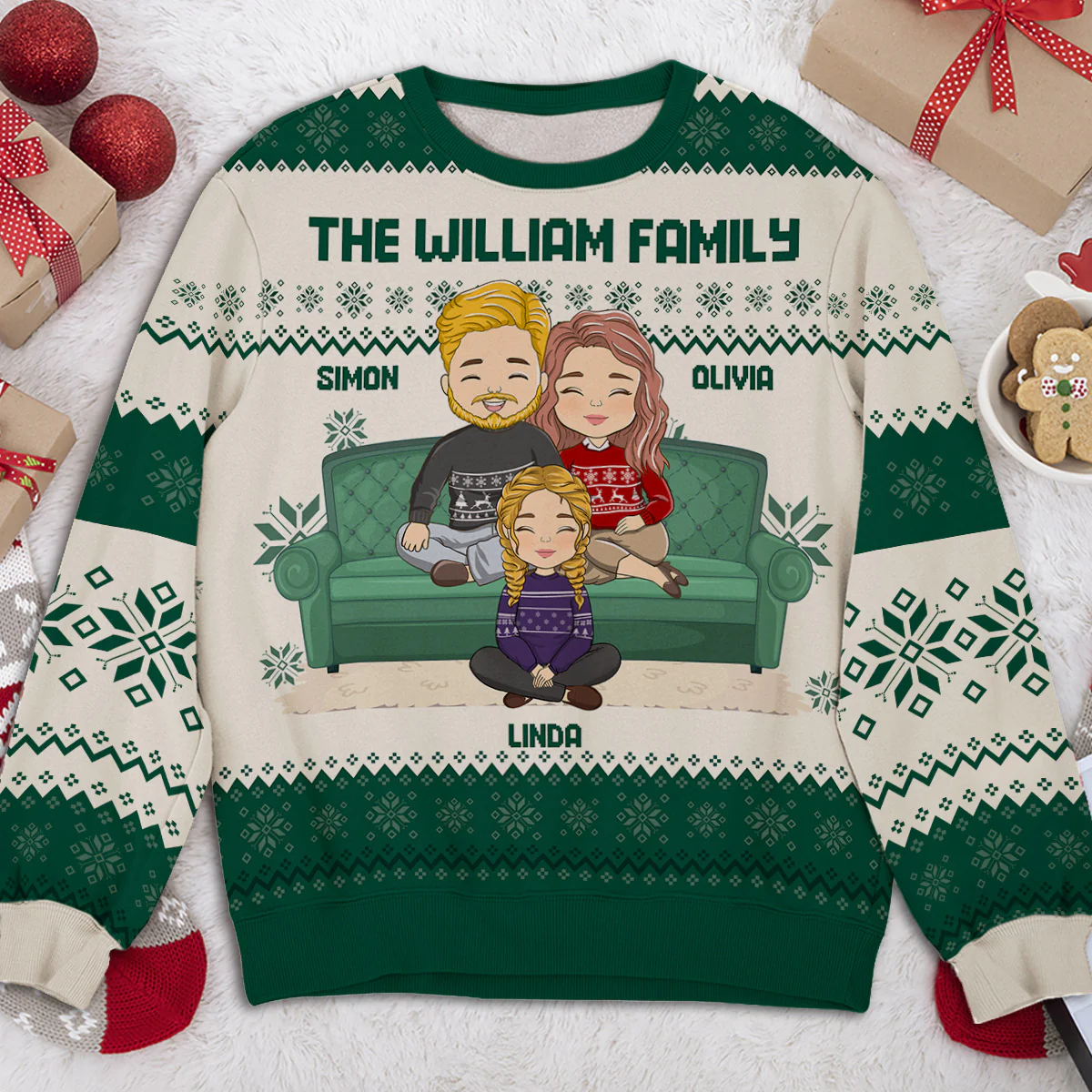 Couple Family With Pets And Kids - Personalized Custom All-Over-Print Sweatshirt - Image 2
