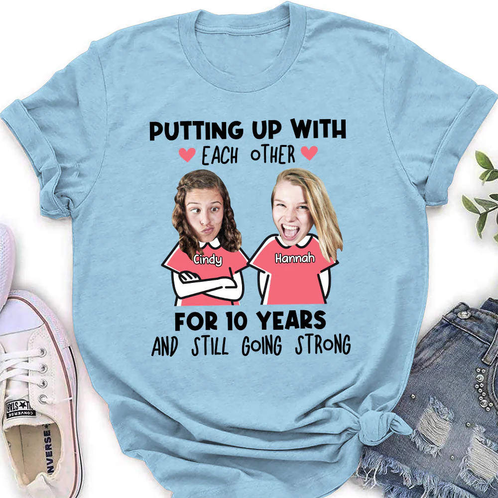 Couple Putting Up With - Personalized Custom Women's T-shirt - Image 4