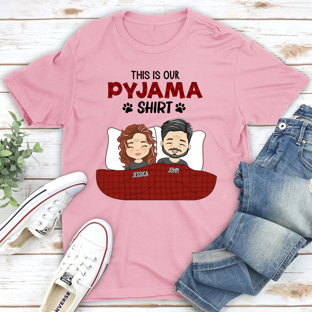 Couple Pyjama Shirt - Personalized Custom Unisex T-shirt - Image 4