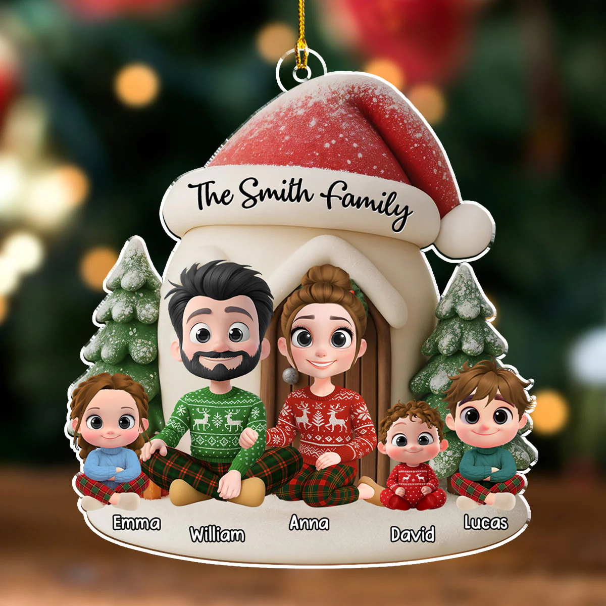 Cozy Christmas - Personalized Custom Acrylic Ornament - Image 5