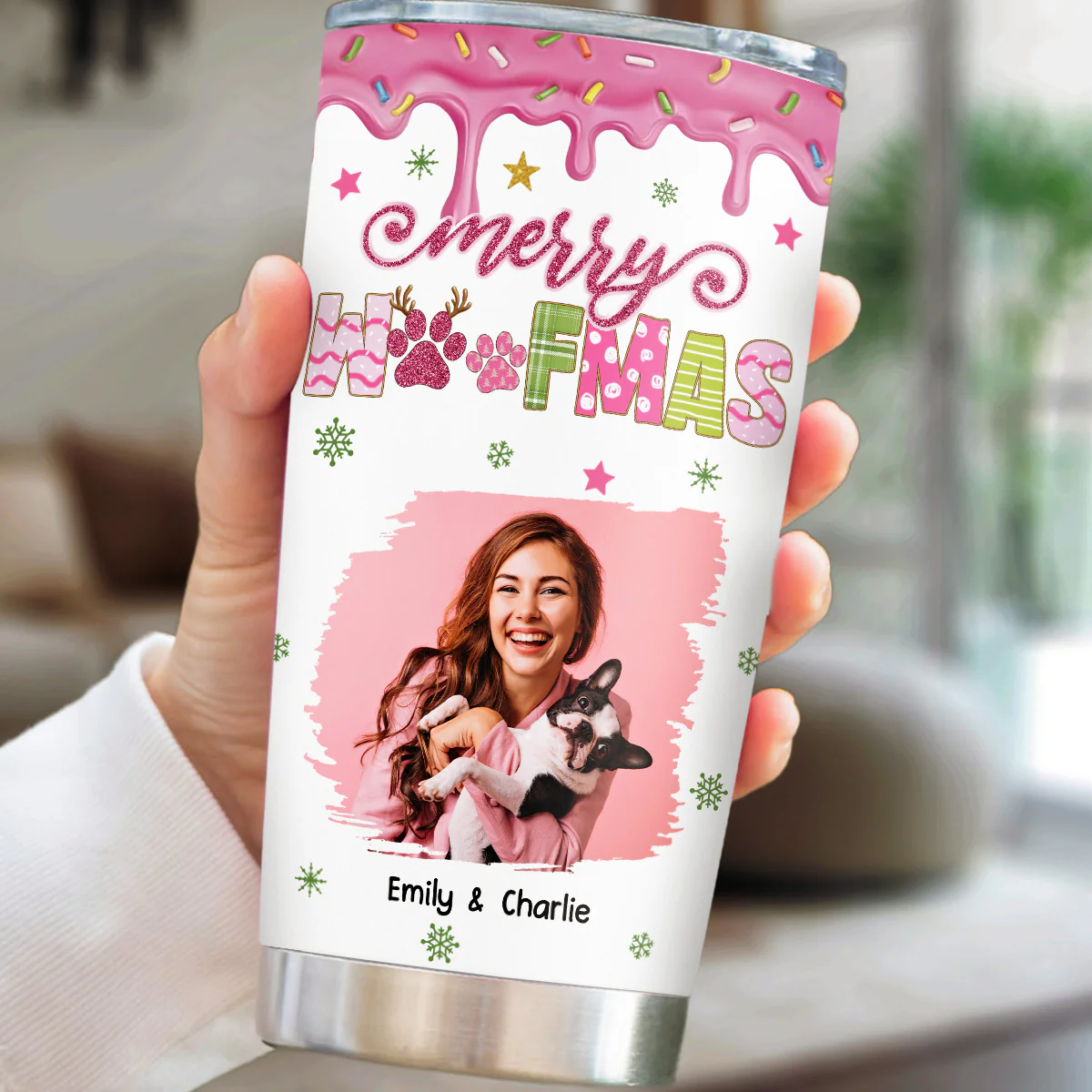 Cozy Holiday Photo - Personalized Custom Tumbler - Image 2