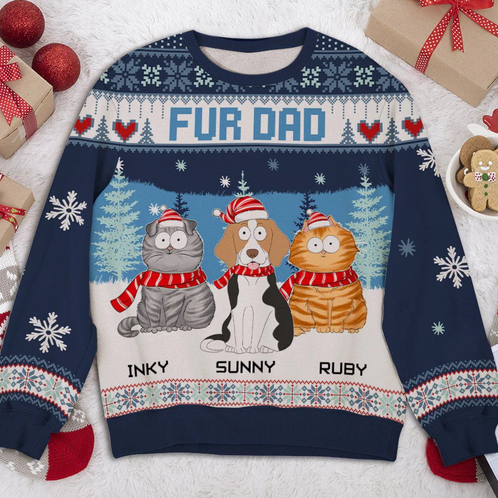 Cozy Winter Dog Mom - Personalized Custom All-Over-Print Sweatshirt - Image 4