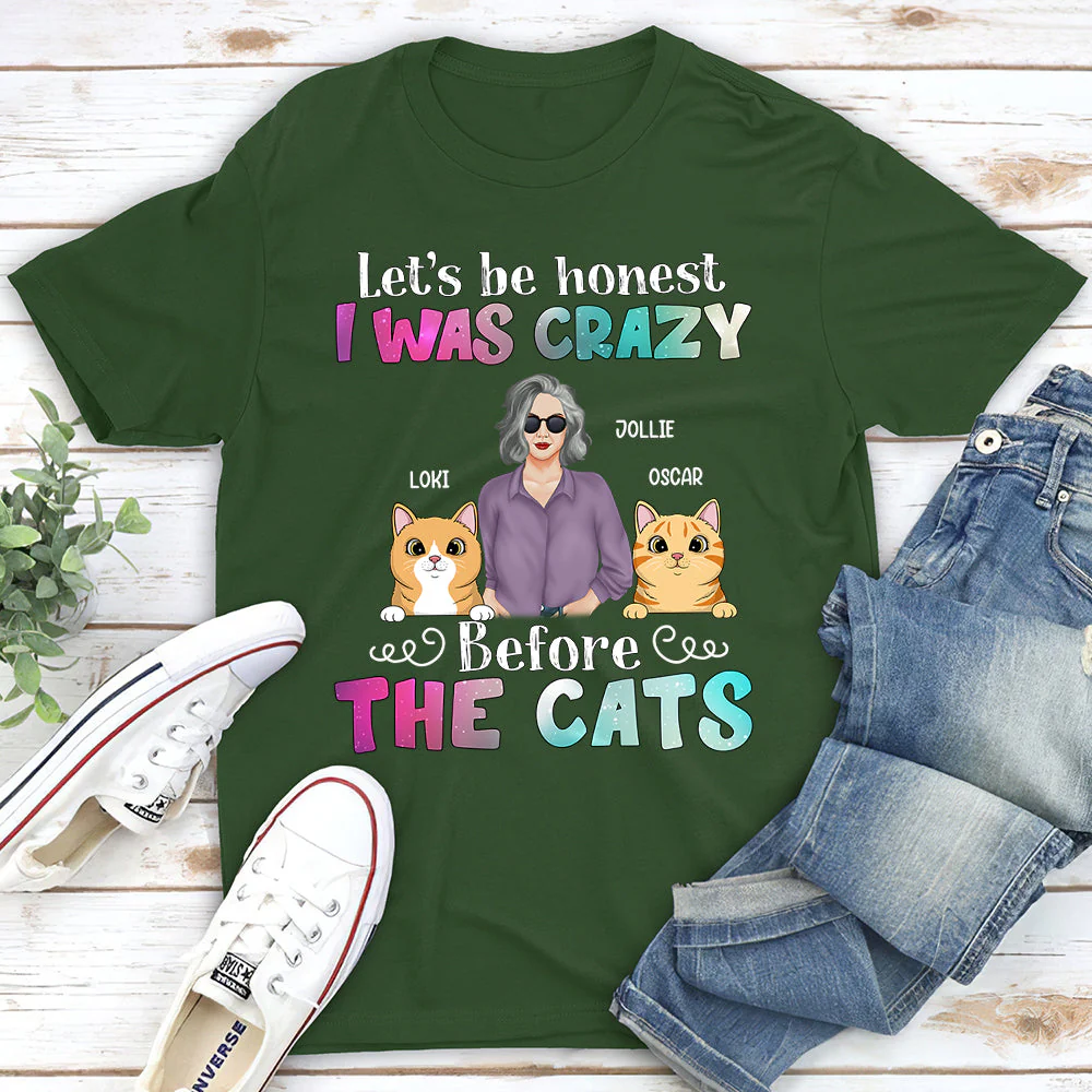 Crazy Before Cats - Personalized Custom Unisex T-shirt - Image 2