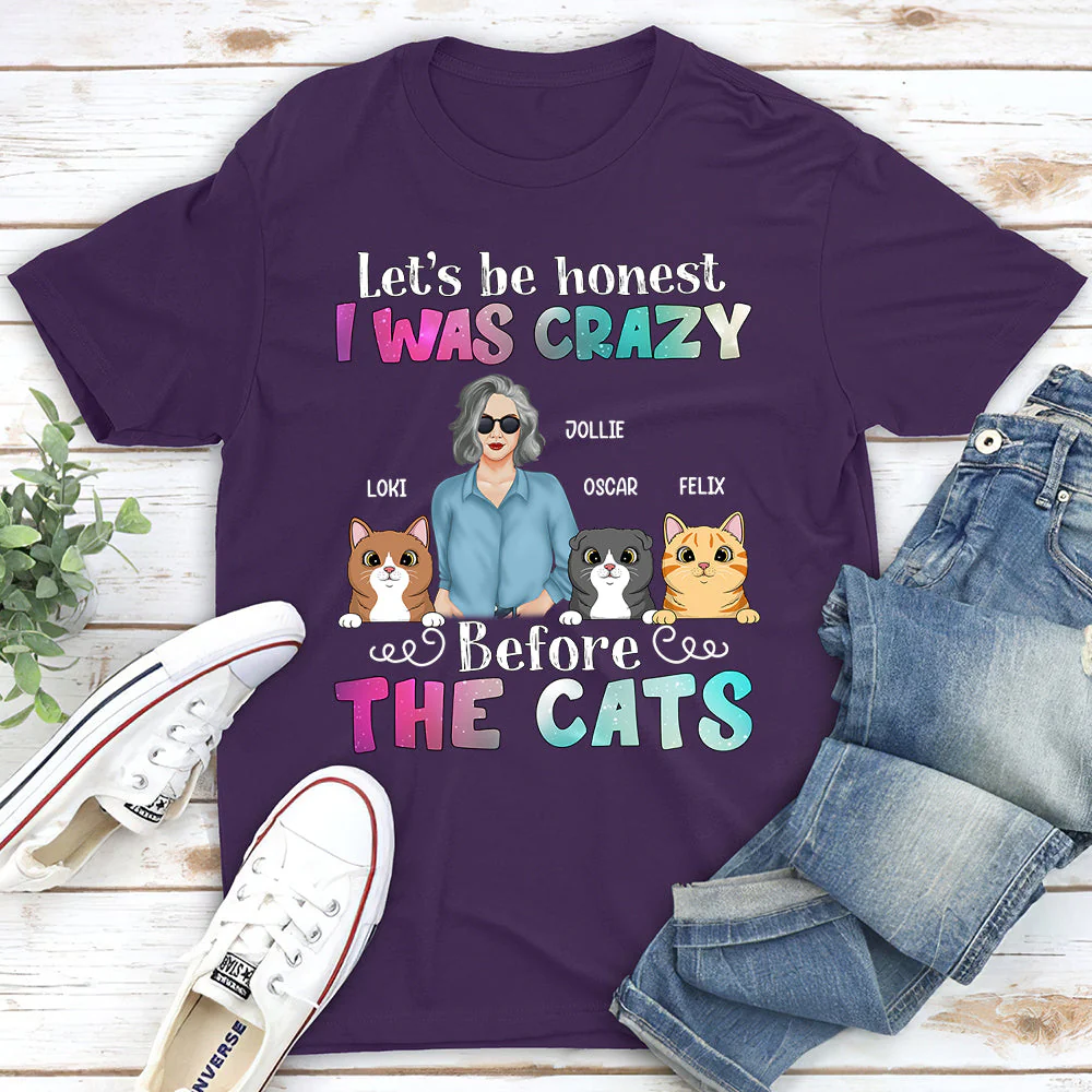 Crazy Before Cats - Personalized Custom Unisex T-shirt - Image 3