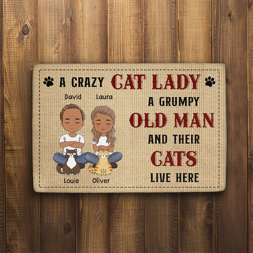 Crazy Cat Lady - Personalized Custom Doormat - Image 2