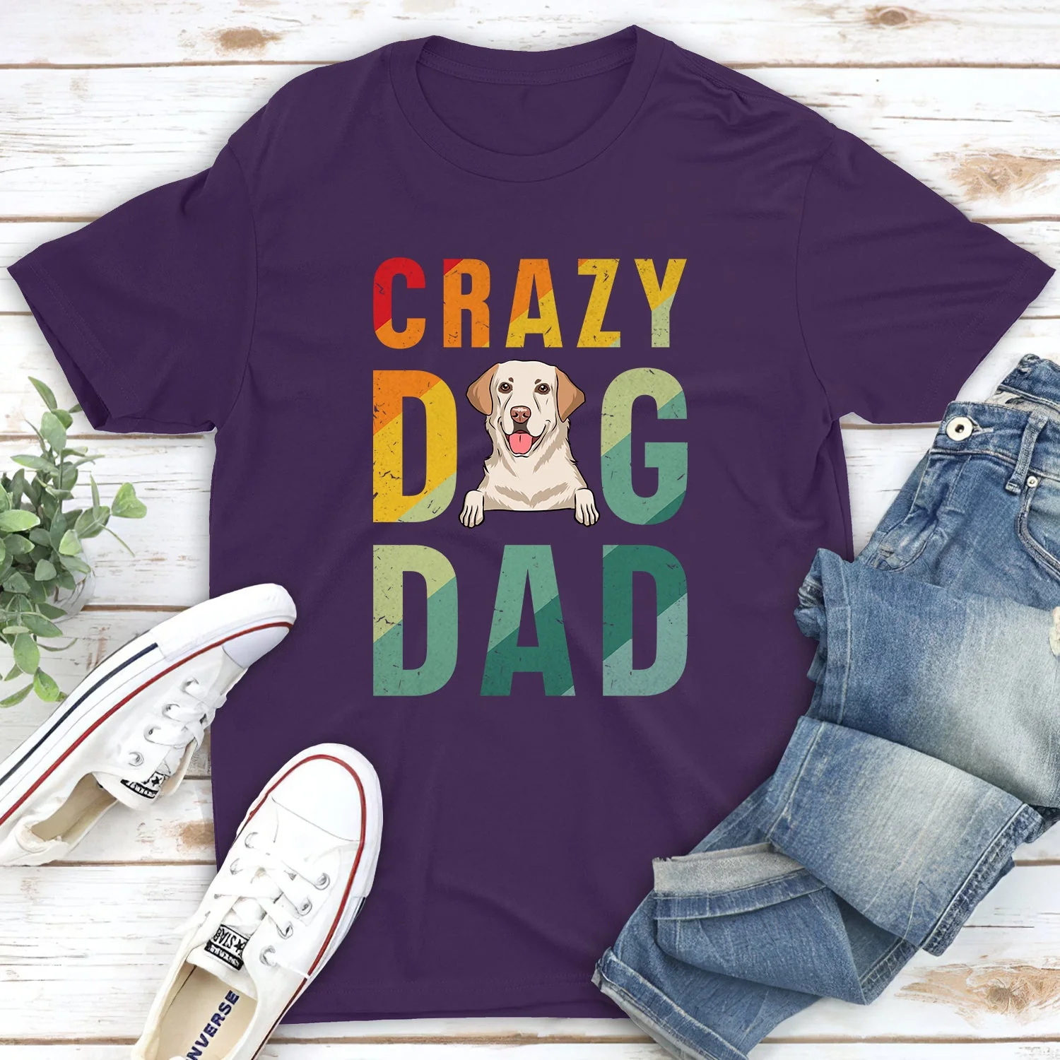 Crazy Dog Dad/Mom - Personalized Custom Unisex T-shirt - Image 5