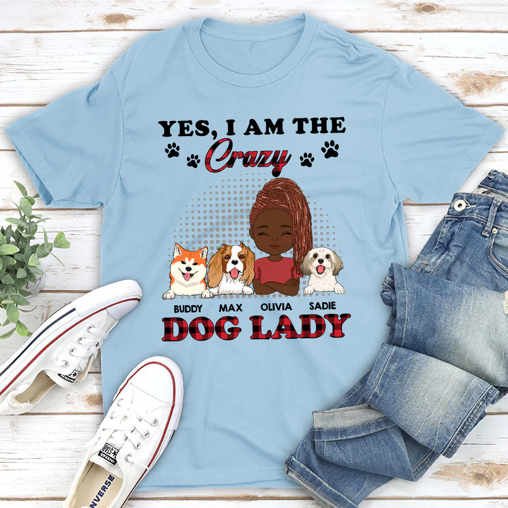 Crazy Dog Lady - Personalized Custom Unisex T-shirt - Image 2