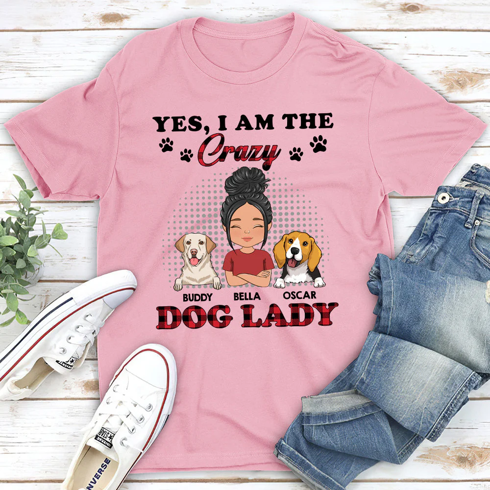 Crazy Dog Lady - Personalized Custom Unisex T-shirt - Image 3