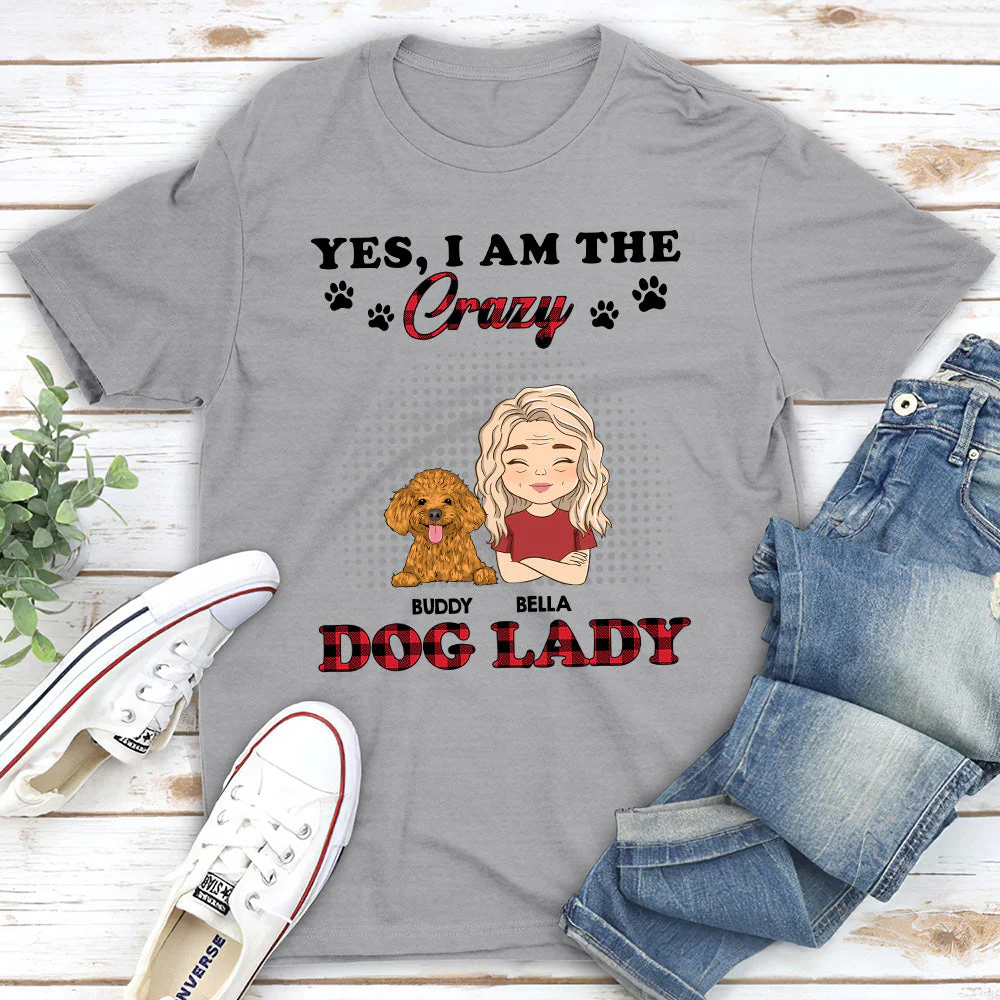 Crazy Dog Lady - Personalized Custom Unisex T-shirt - Image 4