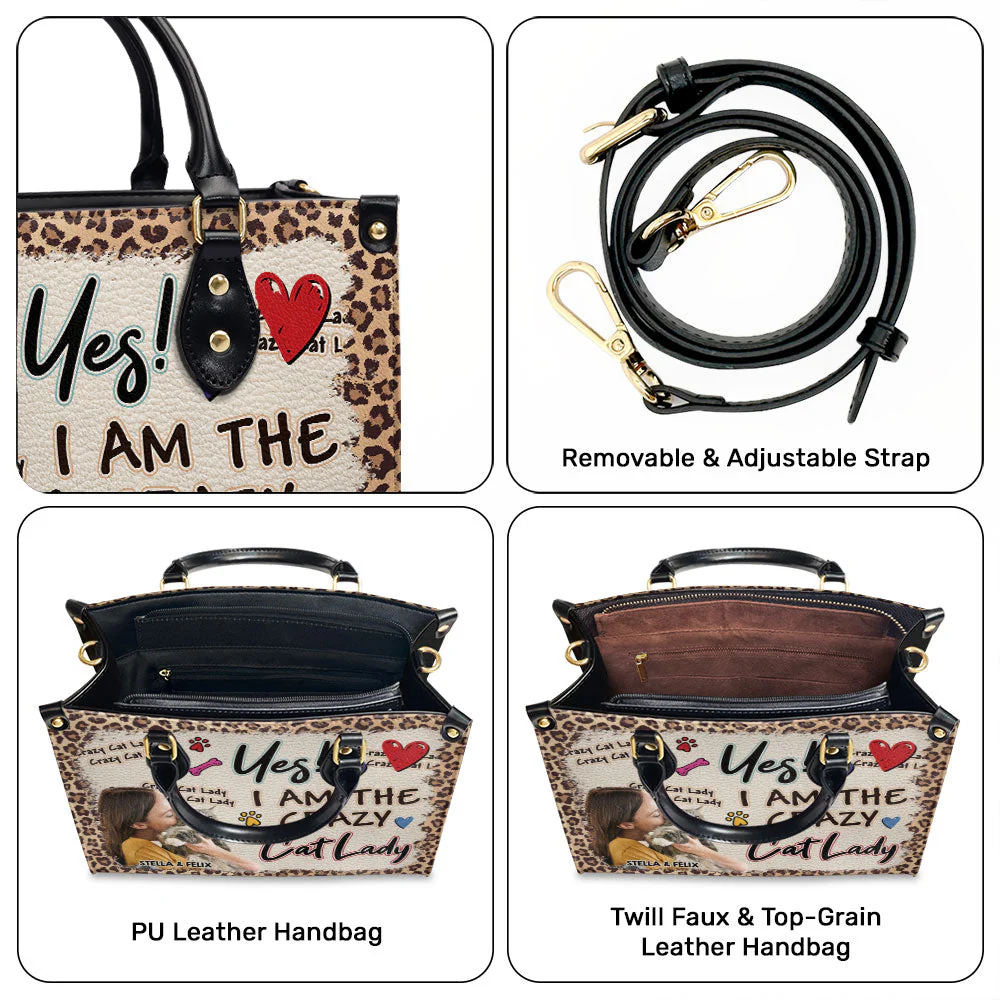 Crazy Dog Lady Photo - Personalized Custom Leather Bag - Image 9
