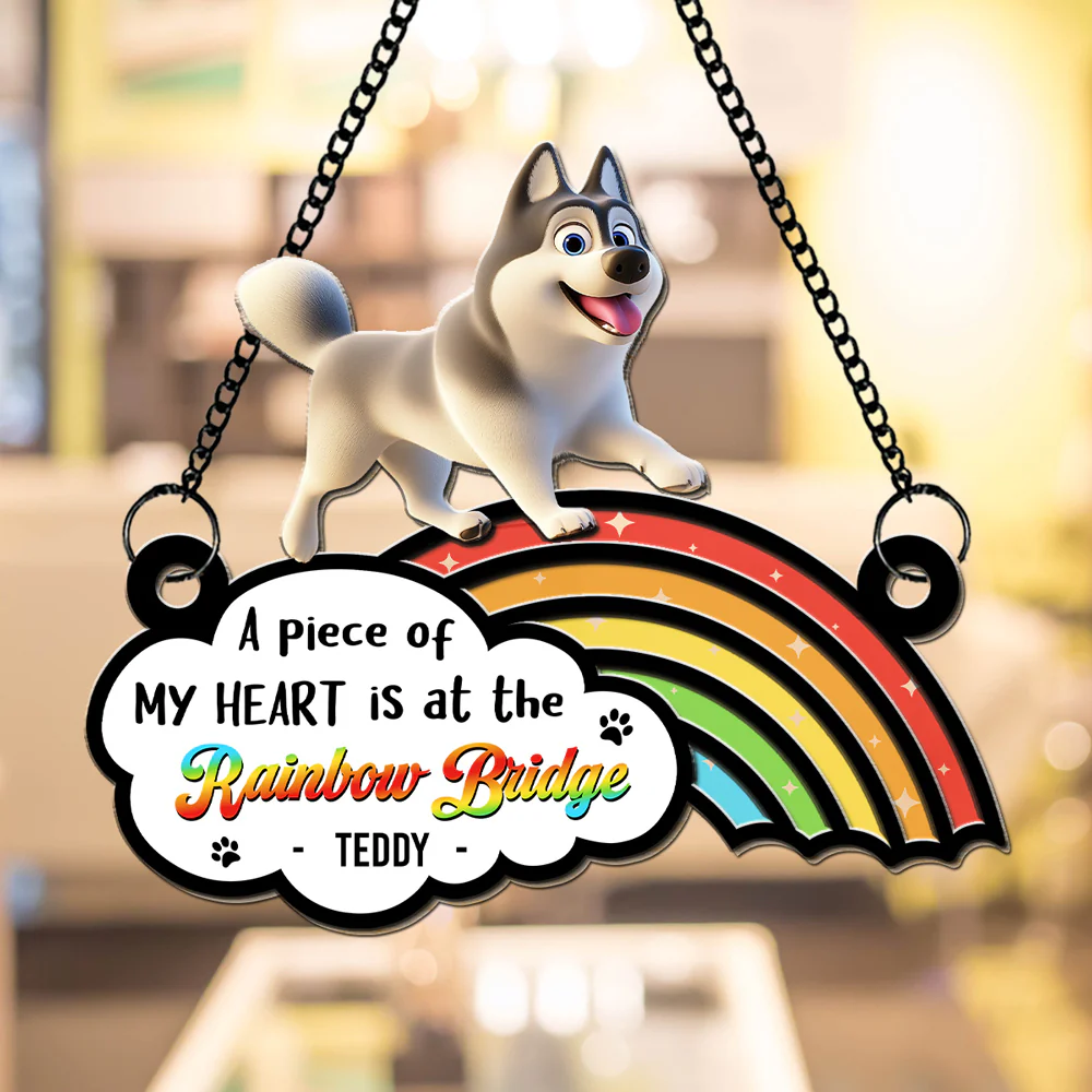 Cross The Rainbow Bridge - Personalized Custom Suncatcher - Image 2