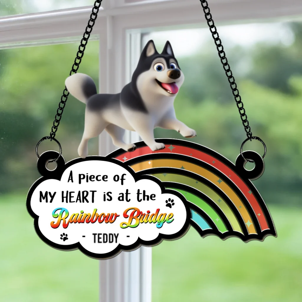 Cross The Rainbow Bridge - Personalized Custom Suncatcher - Image 6