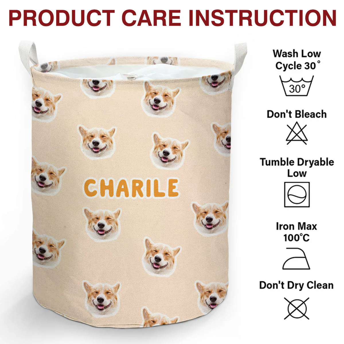 Cuddle Clean - Personalized Custom Laundry Basket - Image 6