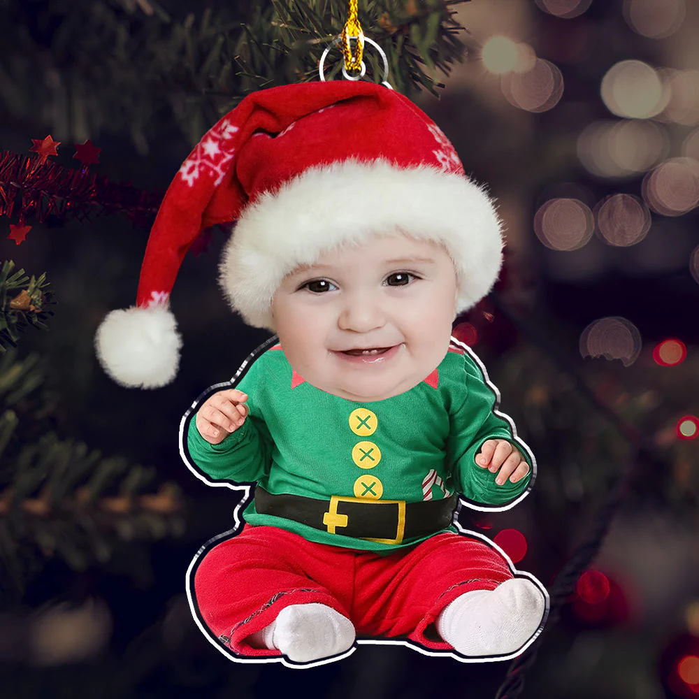 Custom Face Baby - Personalized Custom Acrylic Ornament - Image 3
