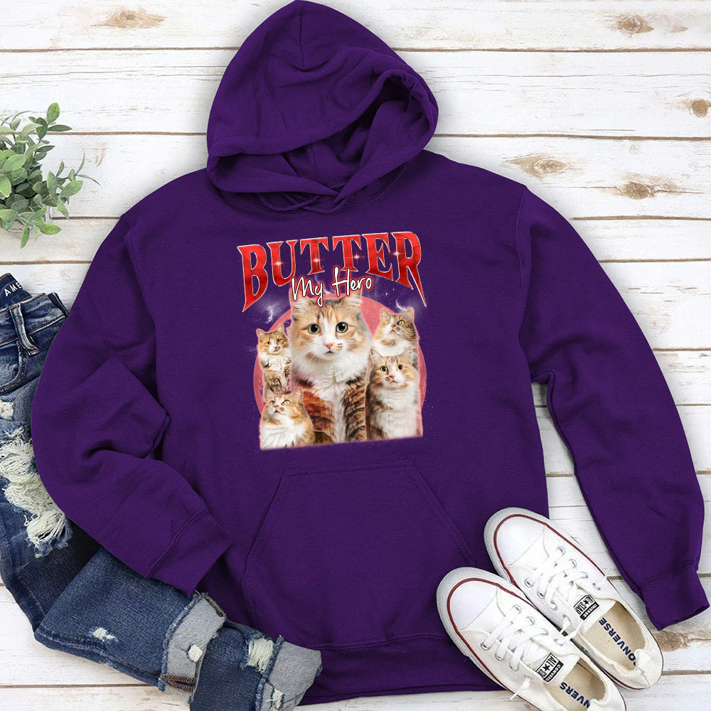Custom Pet Face Vintage Version 5 - Personalized Custom Hoodie - Image 3