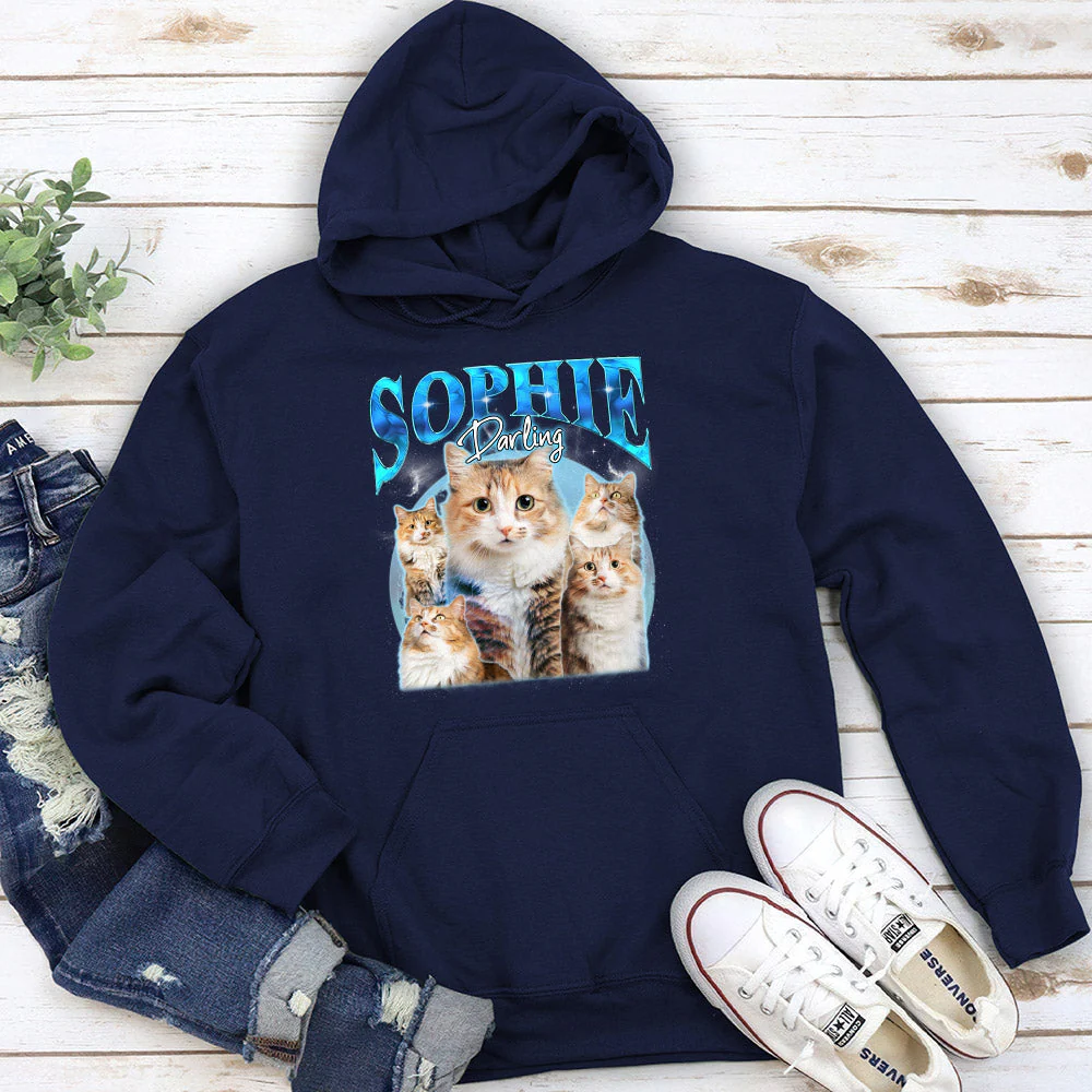Custom Pet Face Vintage Version 5 - Personalized Custom Hoodie - Image 5