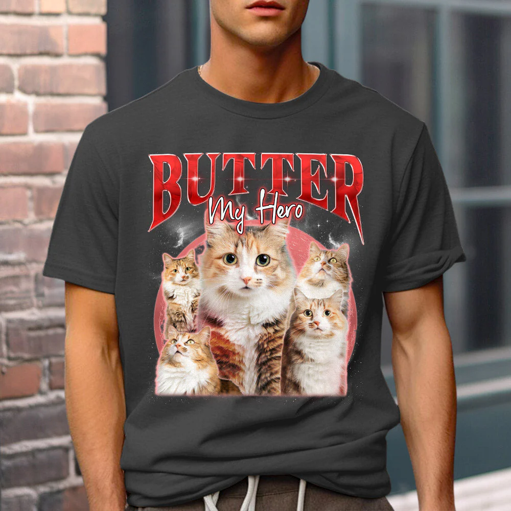 Custom Pet Face Vintage Version 5 - Personalized Custom Premium T-shirt - Image 2