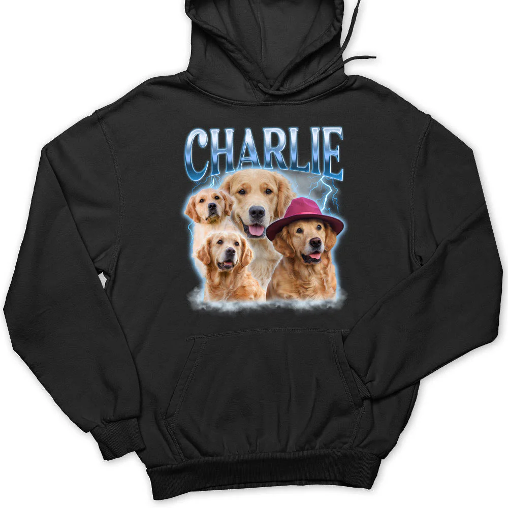 Custom Pet Face Vintage Version 8 - Personalized Custom Hoodie