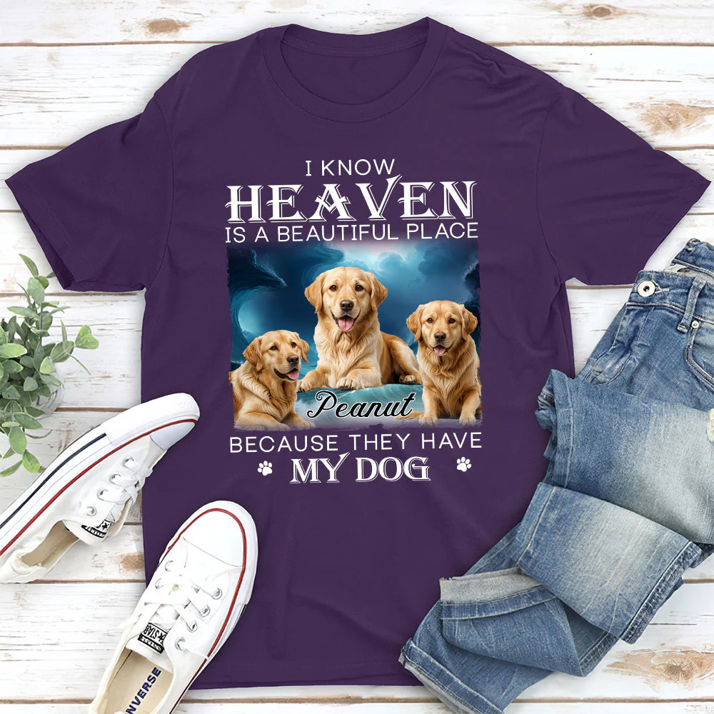 Custom Pet Paws In Heaven - Personalized Custom Unisex T-shirt - Image 4