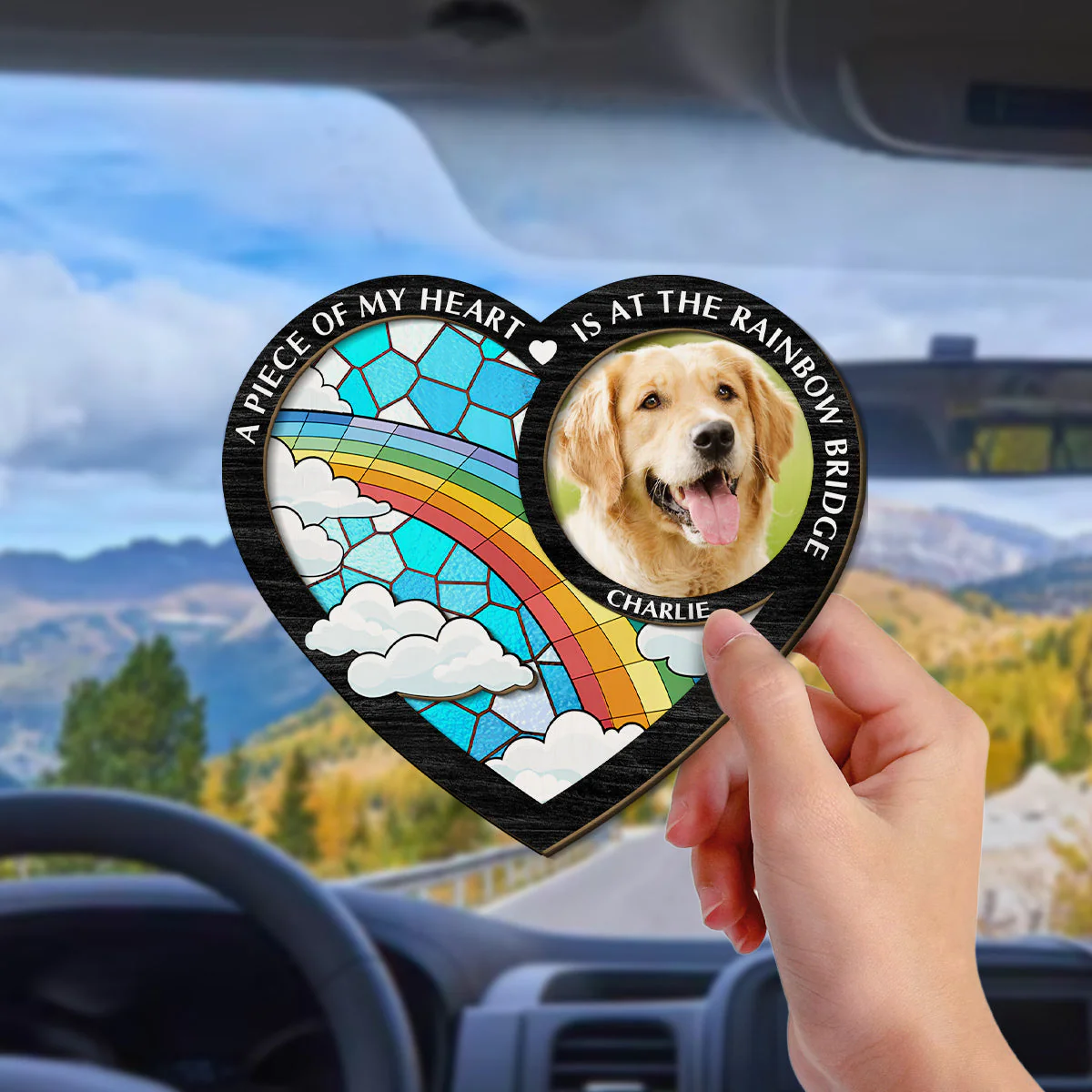 Custom Photo A Piece Of My Heart - Personalized Custom Car Visor Clip - Image 3
