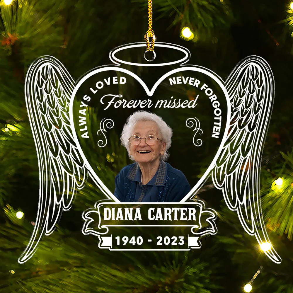 Custom Photo Always Loved - Personalized Custom Acrylic Ornament - Image 4