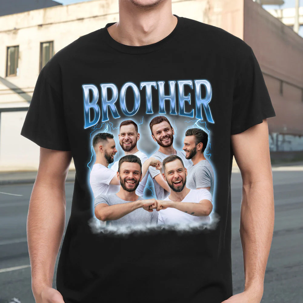 Custom Photo Brothers - Family Personalized Custom Unisex T-shirt - Image 2