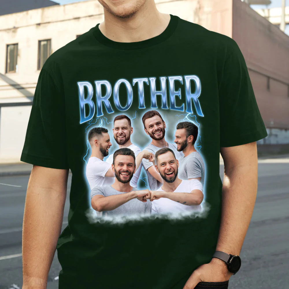 Custom Photo Brothers - Family Personalized Custom Unisex T-shirt - Image 3