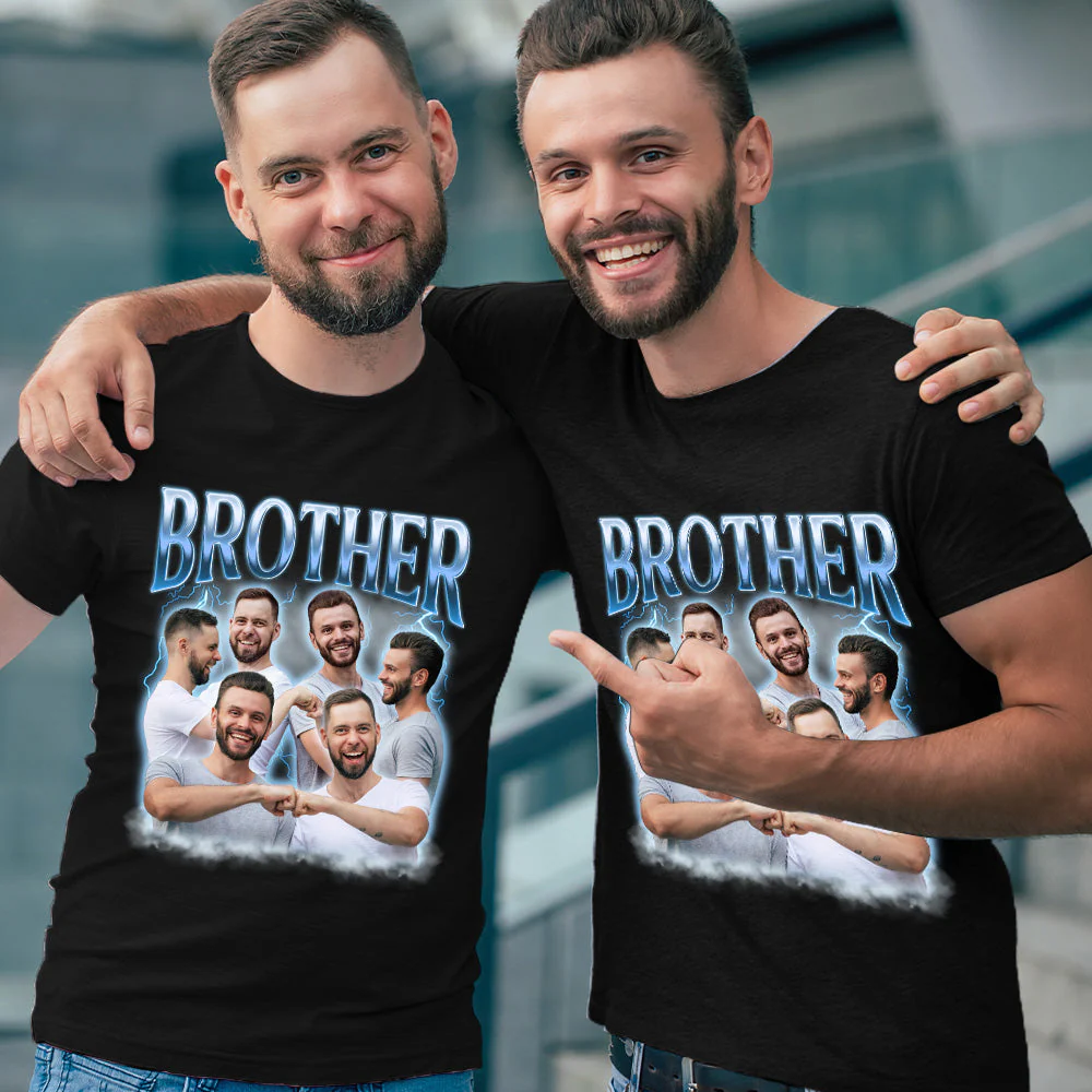 Custom Photo Brothers - Family Personalized Custom Unisex T-shirt - Image 4