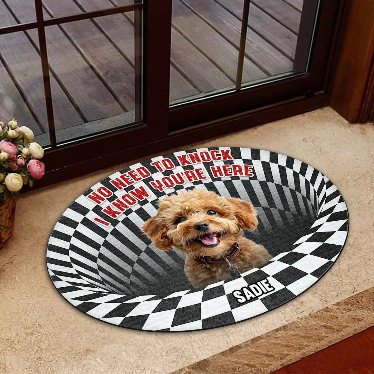 Custom photo No Need To Knock - Personalized Custom Doormat - Image 2