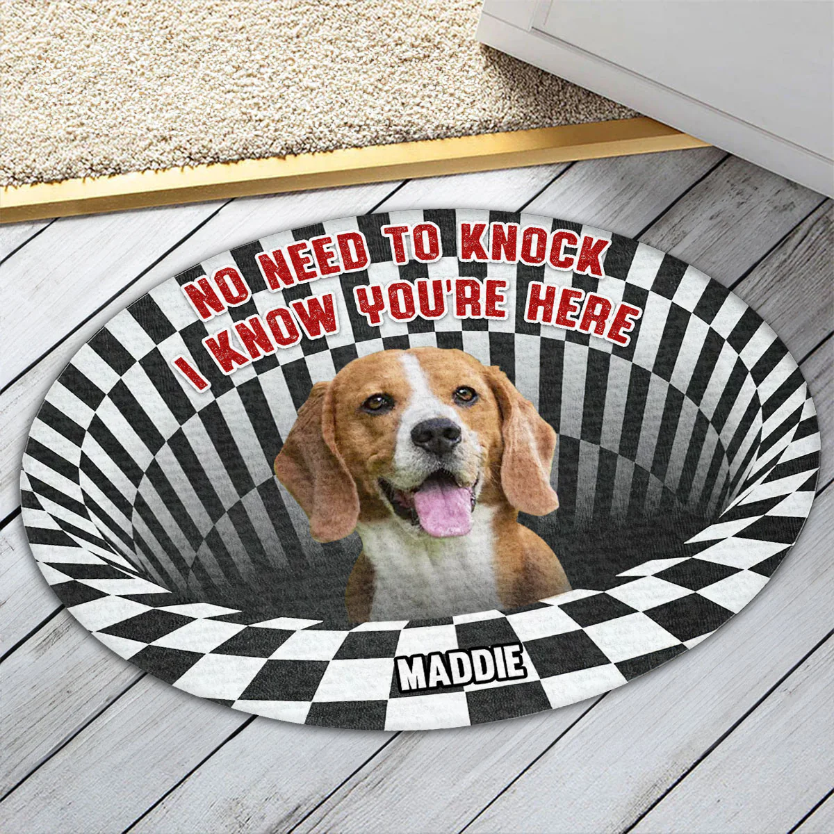 Custom photo No Need To Knock - Personalized Custom Doormat - Image 3