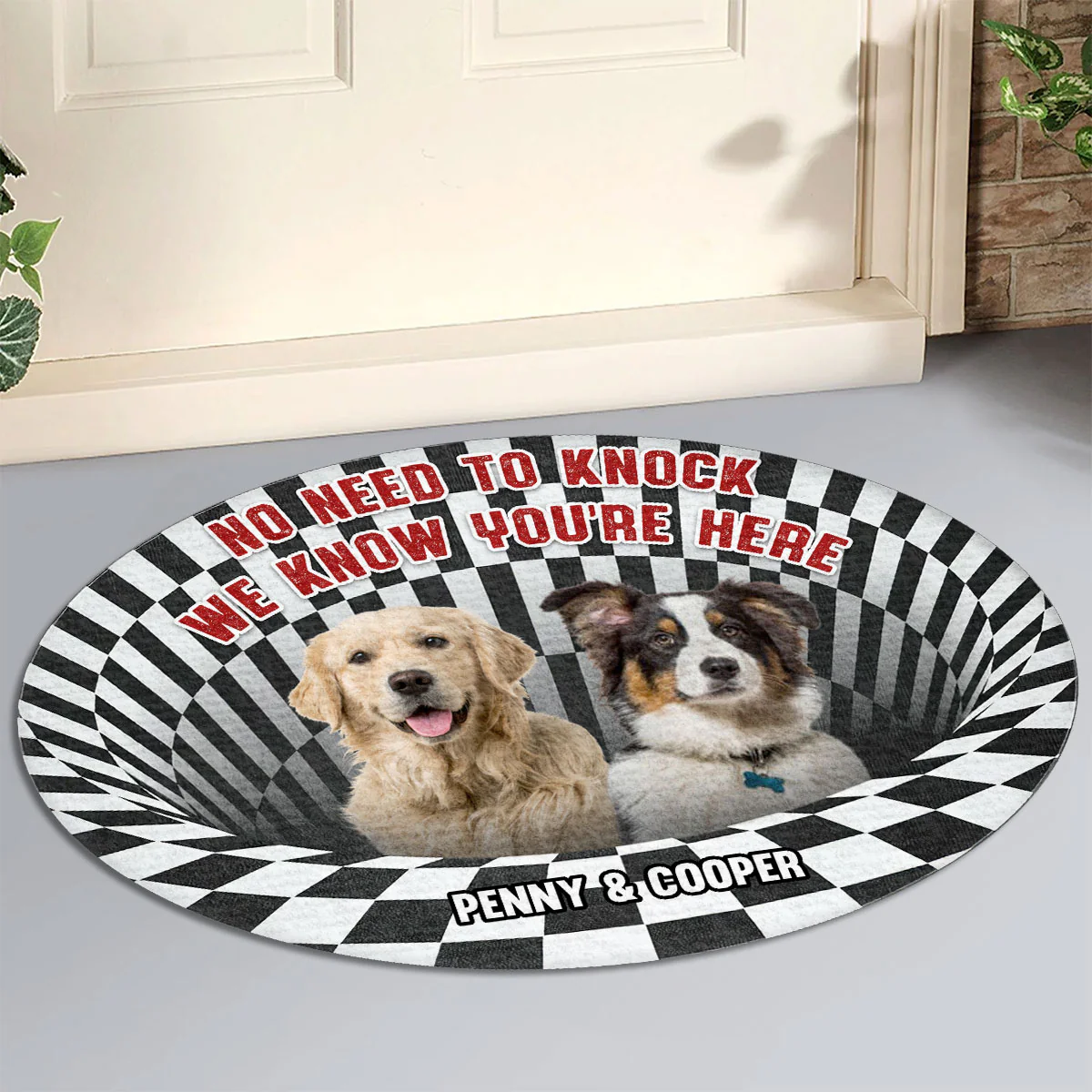 Custom photo No Need To Knock - Personalized Custom Doormat - Image 4