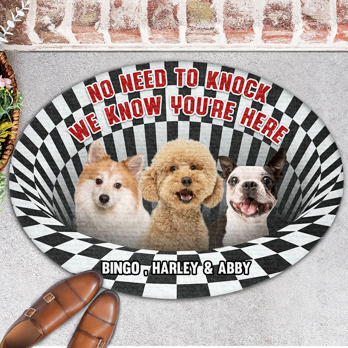 Custom photo No Need To Knock - Personalized Custom Doormat - Image 5