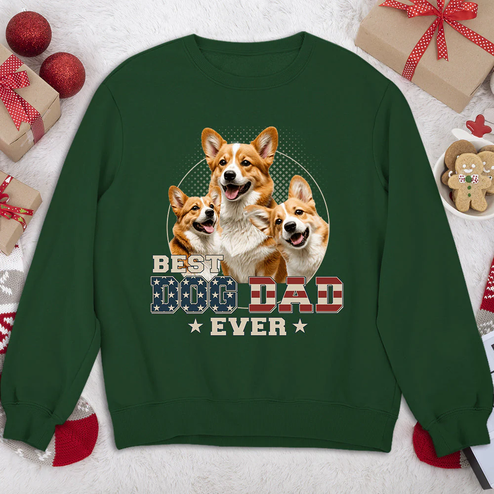 Custom Photo Ultimate Dog Cat Dad - Personalized Custom Sweatshirt - Image 4